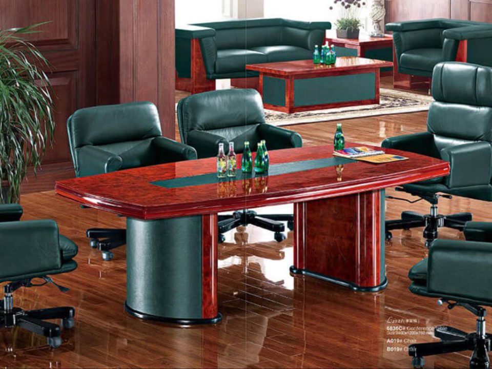 Classical Office Conference Table and Conference Chairs