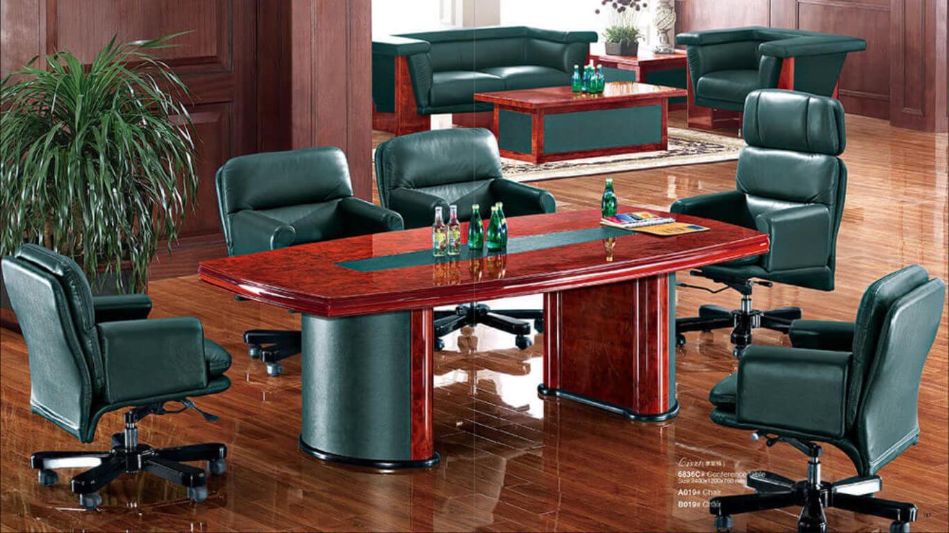 Classical Office Conference Table and Conference Chairs