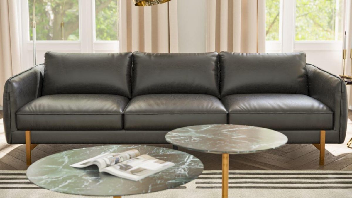 Office Luxury Sofa Black Leather