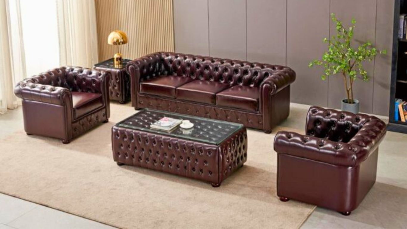 Executive Office Sofa Set Leather