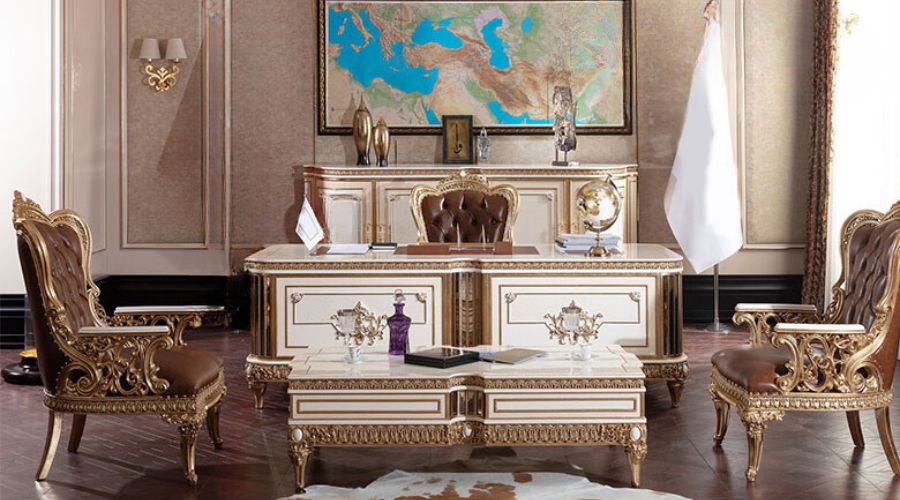 Gold Cream Luxury Office Furniture