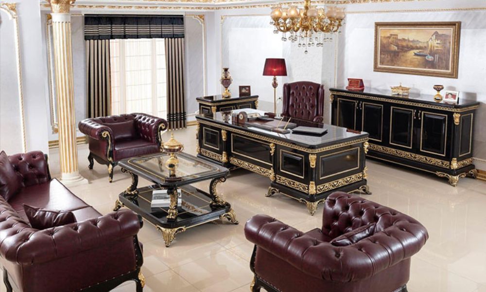 Golden crimson color Luxury Office Furniture