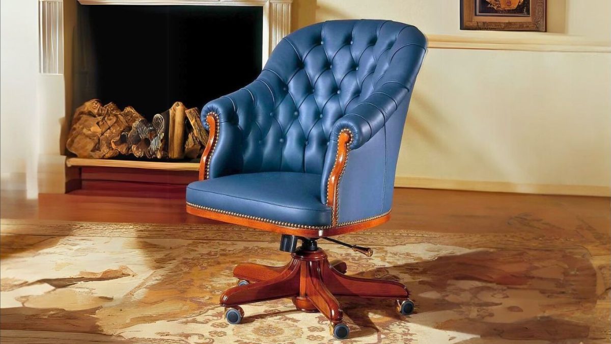 Luxury Blue leather executive chair